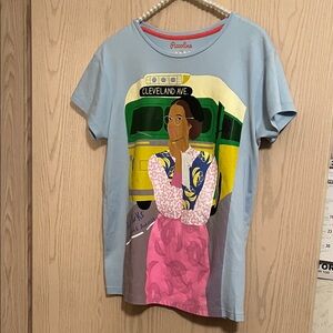 Piccolina Women's Blue Graphic Tee - Short Sleeve